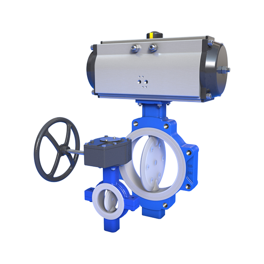 amresist pfa lined butterfly valve